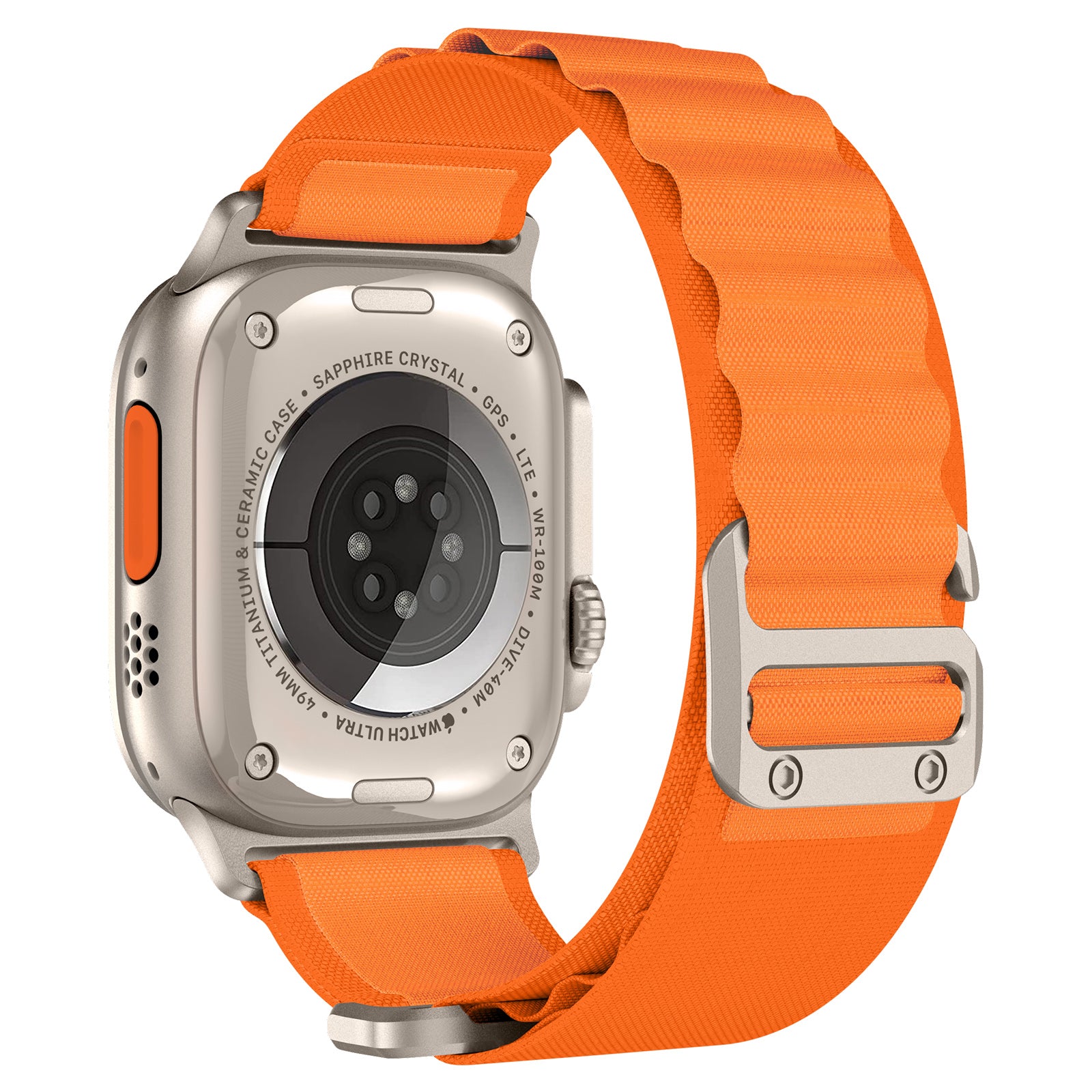 For Apple Watch Series 9 8 7 41mm / 6 5 4 SE (2023) SE (2022) SE 40mm / 3 2 1 38mm Loop Nylon Sport Watch Band - Orange For Apple Watch Series 9 8 7 41mm / 6 5 4 SE (2023) SE (2022) SE 40mm / 3 2 1 38mm Loop Nylon Sport Watch Band - Orange